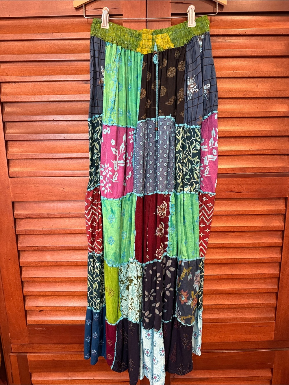 Bohemian Patchwork Maxi Skirt in Multicolor